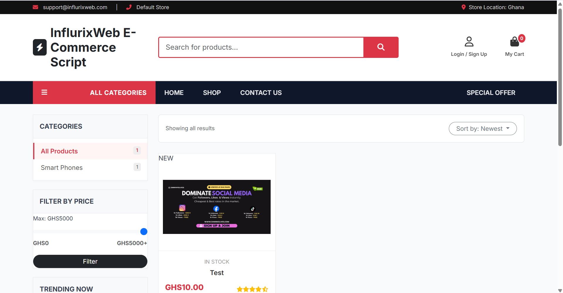 E-commerce spec build